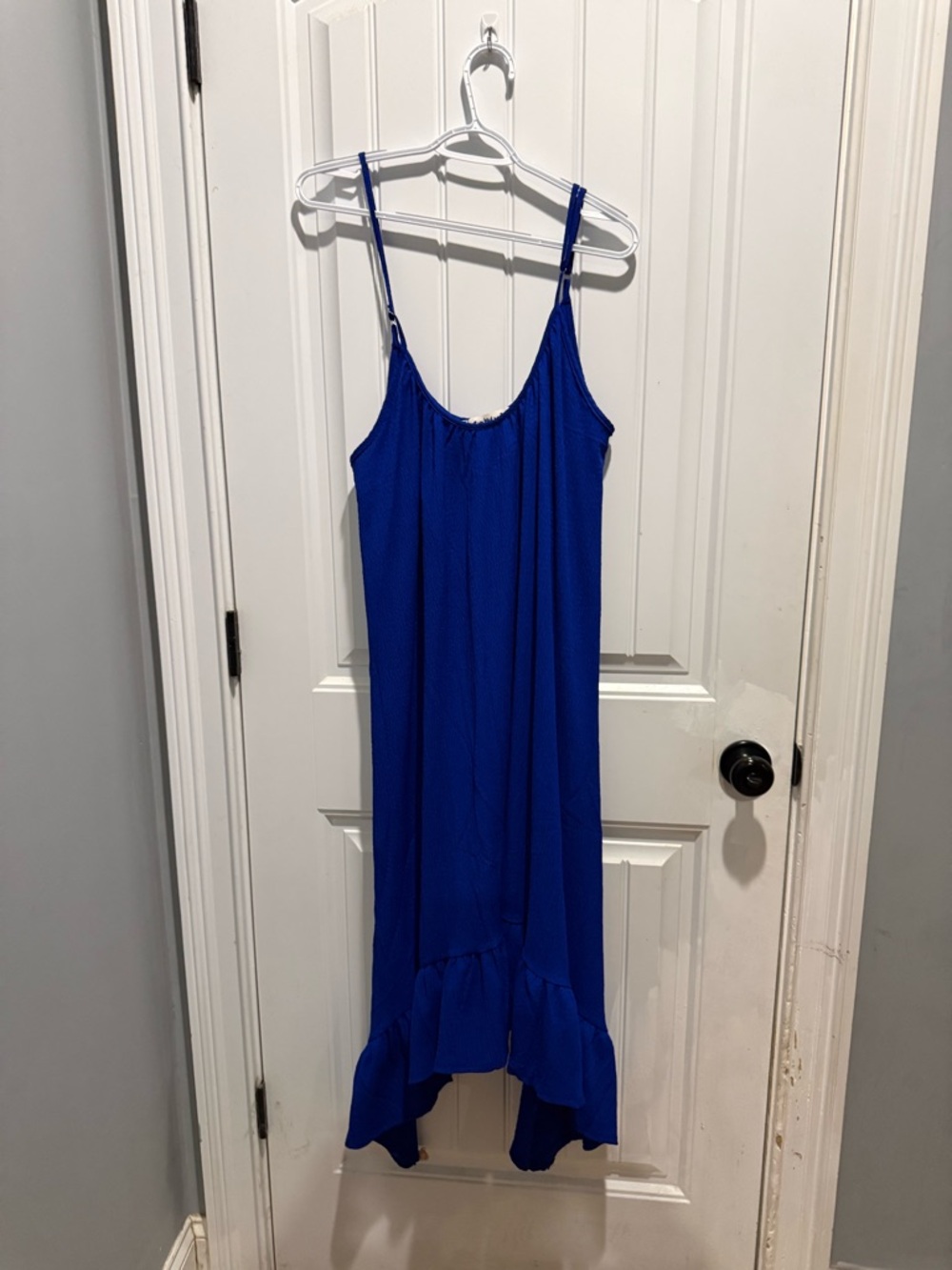 Three Bird Nest Cobalt Blue Textured Spaghetti Strap Dress